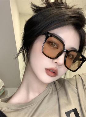 防UVAB方形个性复古大黑框茶