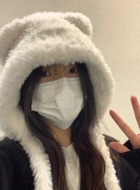 冬季女小熊耳显脸小保暖雷锋帽