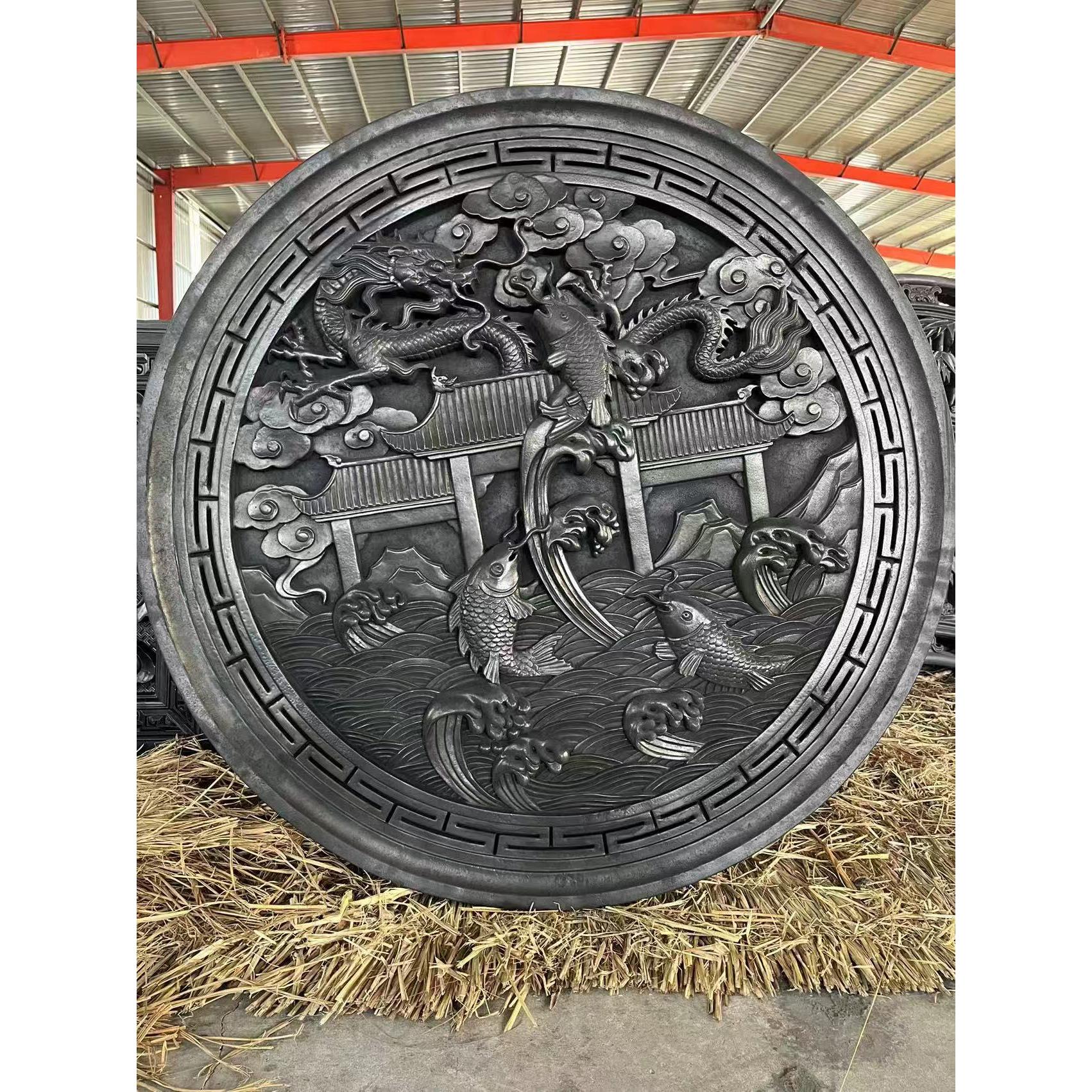 圆形福字砖雕仿古扇形梅兰竹菊中式庭院影壁墙浮雕迎门墙照壁装饰