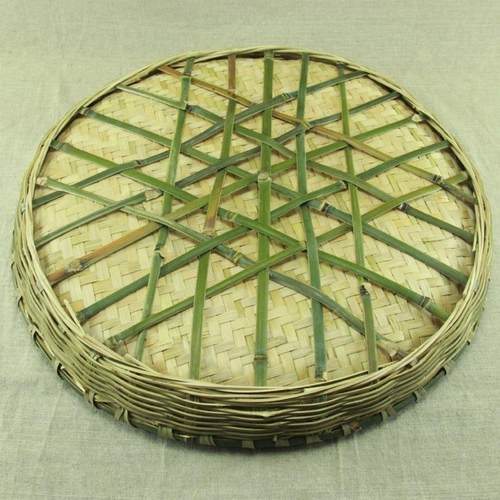 竹编竹制品家用圆簸箕手工竹筛子无孔有孔天然竹匾晾晒装饰工艺礼