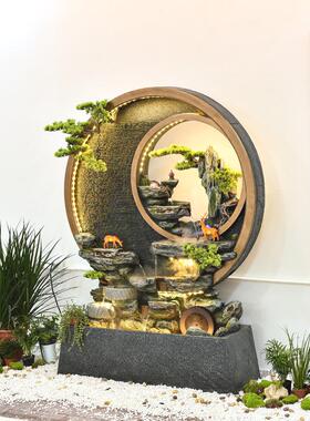 新中式水幕墙流水屏风户外庭院景观假山水景院子玄关客厅装饰摆件