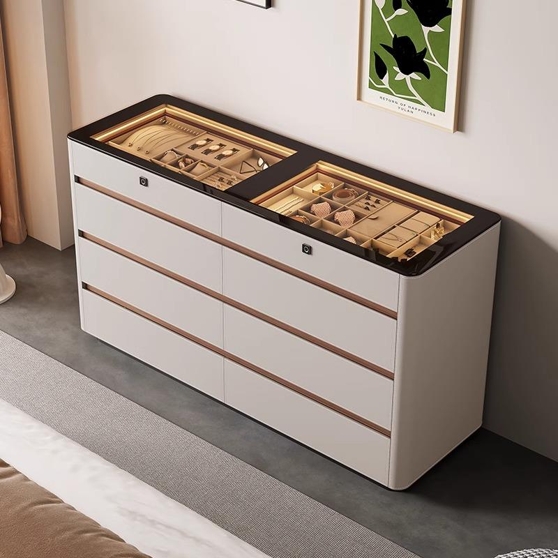 意式轻奢卧室收纳柜斗柜现代简约家用收纳柜衣帽间首饰珠宝展示柜