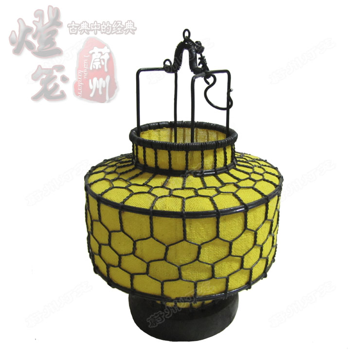 古典素花小扁圆灯灯笼摆件手工编织铁丝灯工艺品仿古中式田园定做