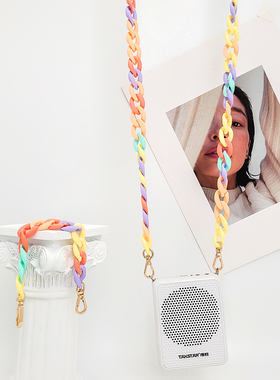 小蜜蜂扩音器彩色亚克力挂链包包链条手机背链拍立得包带珍珠配件