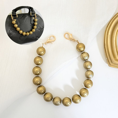 高级感幻彩珍珠手提装饰链条配件