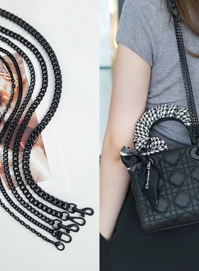 哑黑色链条三宅一生mini改造戴妃腋下包链金属链子斜挎配件不掉色