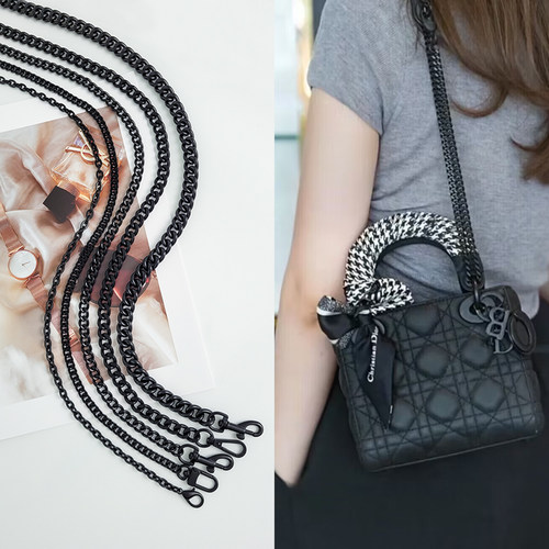 高档包包黑色链条替换改造斜挎