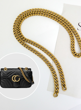 适用古驰GG马蒙包包链条燕子包粗链子不掉色酒神无扣肩带斜挎配件