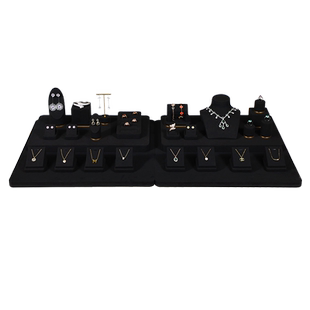 高档超纤珠宝展示道具首饰陈列架柜台套装店铺专用项链收纳展示架