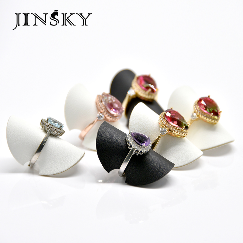 今仕爵简约戒指展示架PU皮革圆形