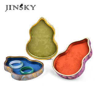 高级感珠宝文玩首饰托盘展示盘国风饰品陈列收纳盒翡翠拍照看货盘