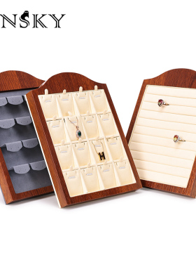 实木纹耳钉展示架挂件耳饰品展示道具耳环架子展示架珠宝直播道具