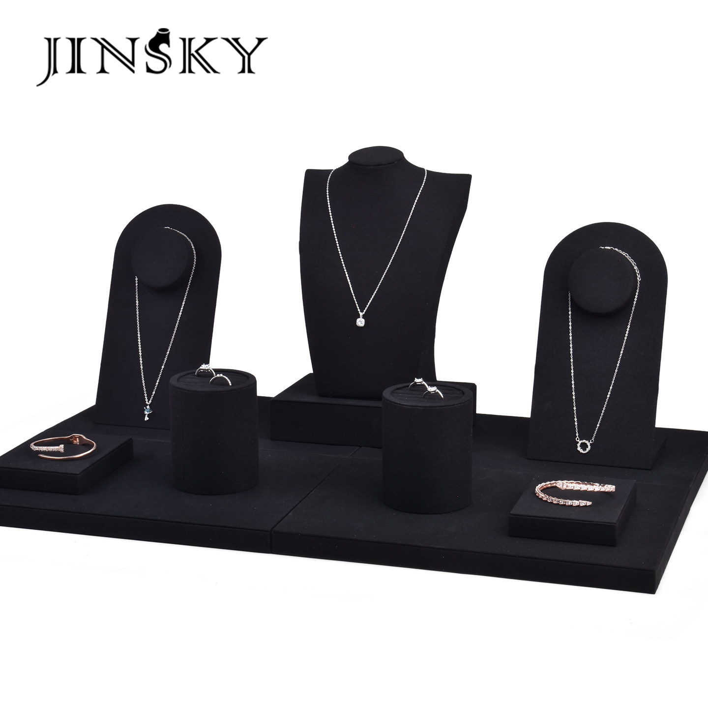 轻奢高档首饰展示架柜台橱窗项链戒指耳环陈列架珠宝展示道具套装