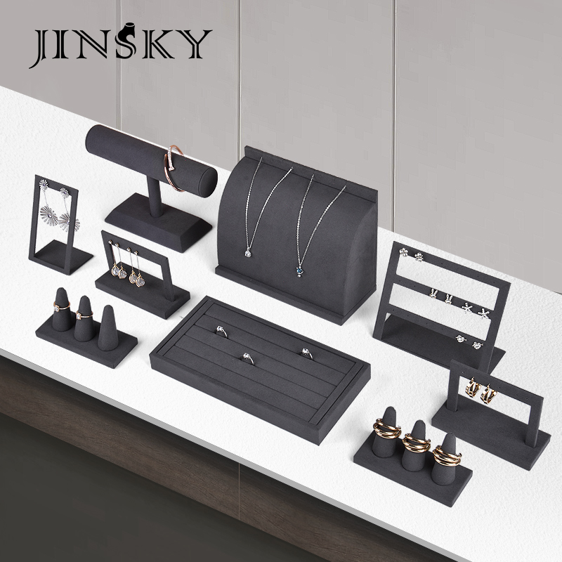 JINSKY/今仕爵深灰珠宝展示道具翡翠玉器耳环戒指项链手镯架子