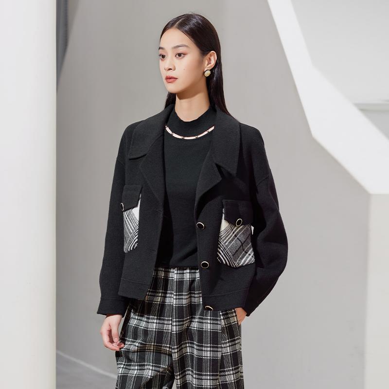 EMOO杨门双面呢翻领羊毛外套