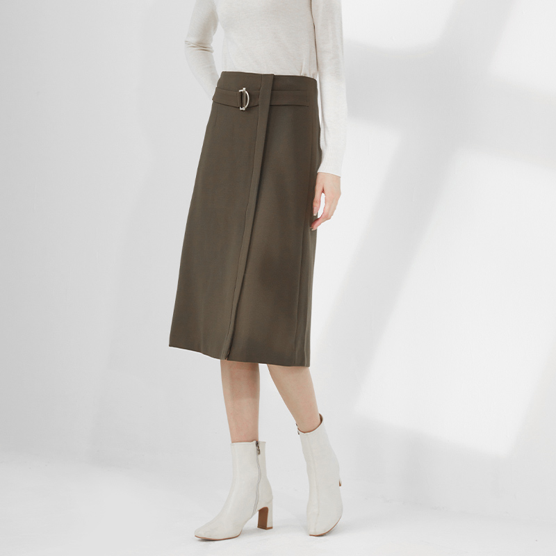 半身裙杨门直筒中长款美拉德风