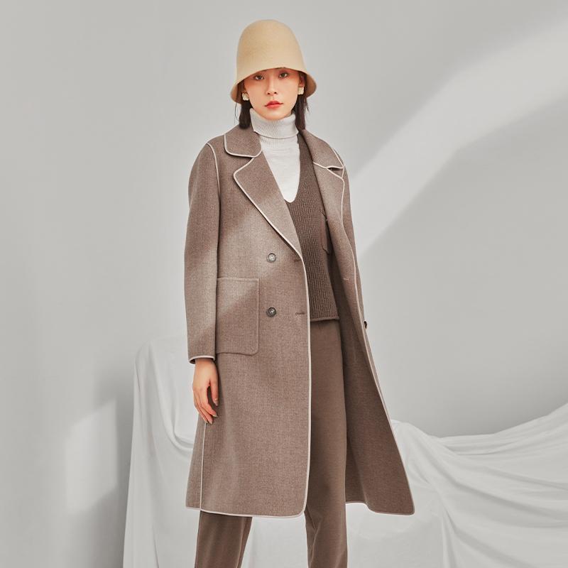 中长款毛呢大衣EMOO杨门通勤