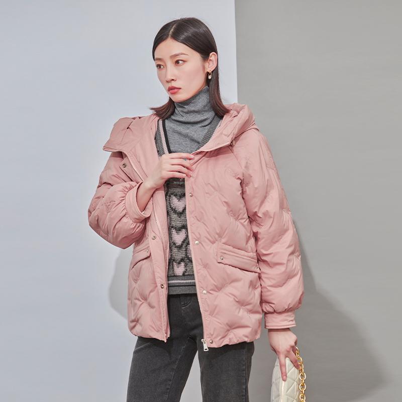 短款羽绒服杨门简约连帽