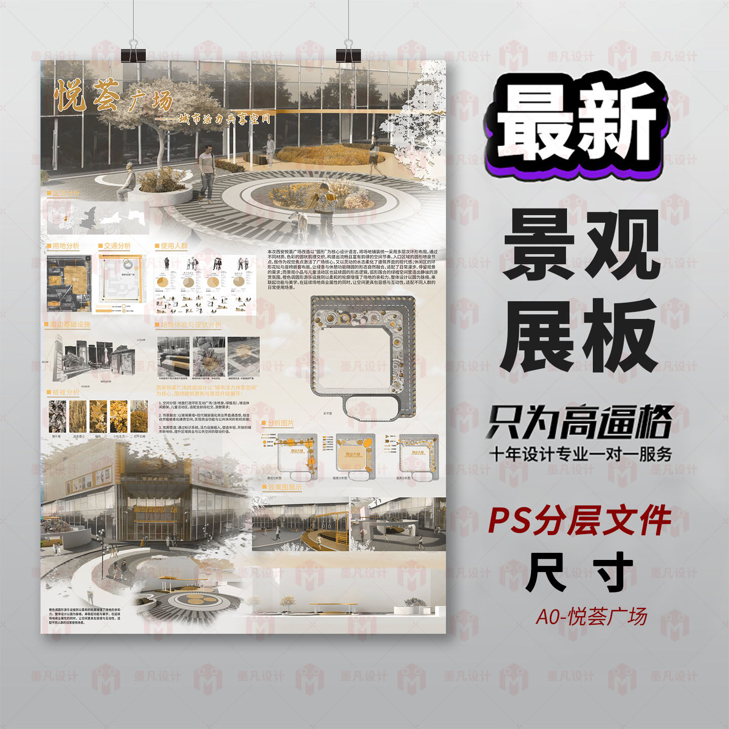 原创景观设计展板海报PSD分层文件3D建模现代建筑展板设计排模板