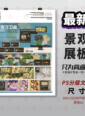 游戏3D建模场景设计素材PS分层文件90X120CM环保守卫者
