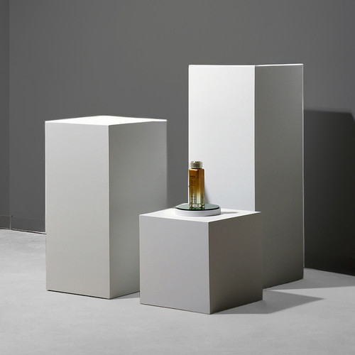 摄影直播白色几何长方体展示台拍摄背景方块摆件服装陈列装饰底座