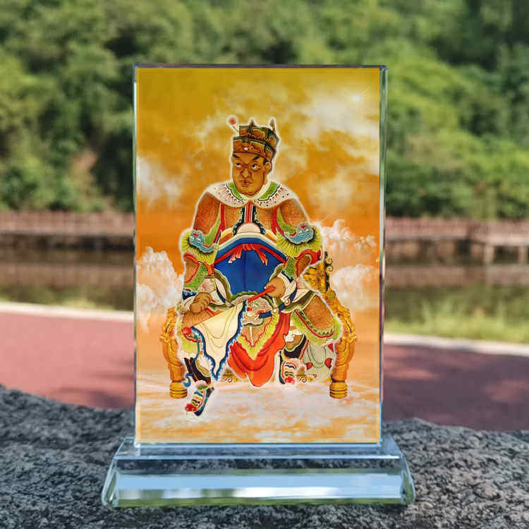 定制癸酉年康志大将军画像水晶摆件桌面装饰摆台摆设家居创意桌面