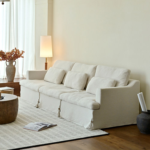 UCK日式诧寂风三人位布艺沙发