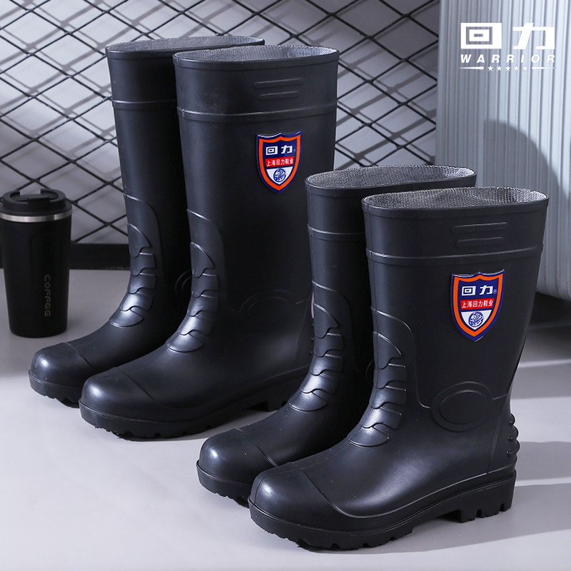 GENUINE PULL-BACK RUN TAKEAWAY RAIN BOOTS MENS LABOR PROTECTION WATER SHOES MENS RUBBER SHOES RAIN BOOTS WATERPROOF SHOES WATERPROOF AND NON-SLIP THICKENED