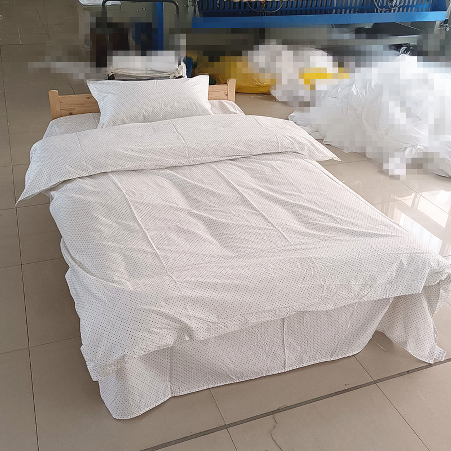 酒店布草宾馆宿舍三菱花白黄全棉医院养老院老年公寓涤棉被套纯棉