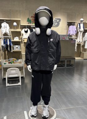 New Balance/Nb童装秋男女童防泼水工装连帽梭织夹克外套7AF31013