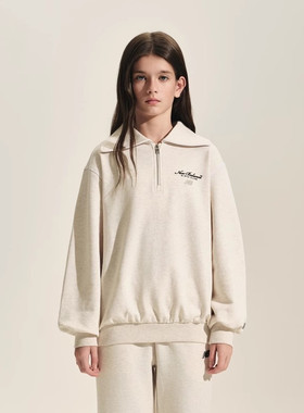 New Balance/NB2025秋儿童女童休闲针织翻领套头衫卫衣7ZF33062