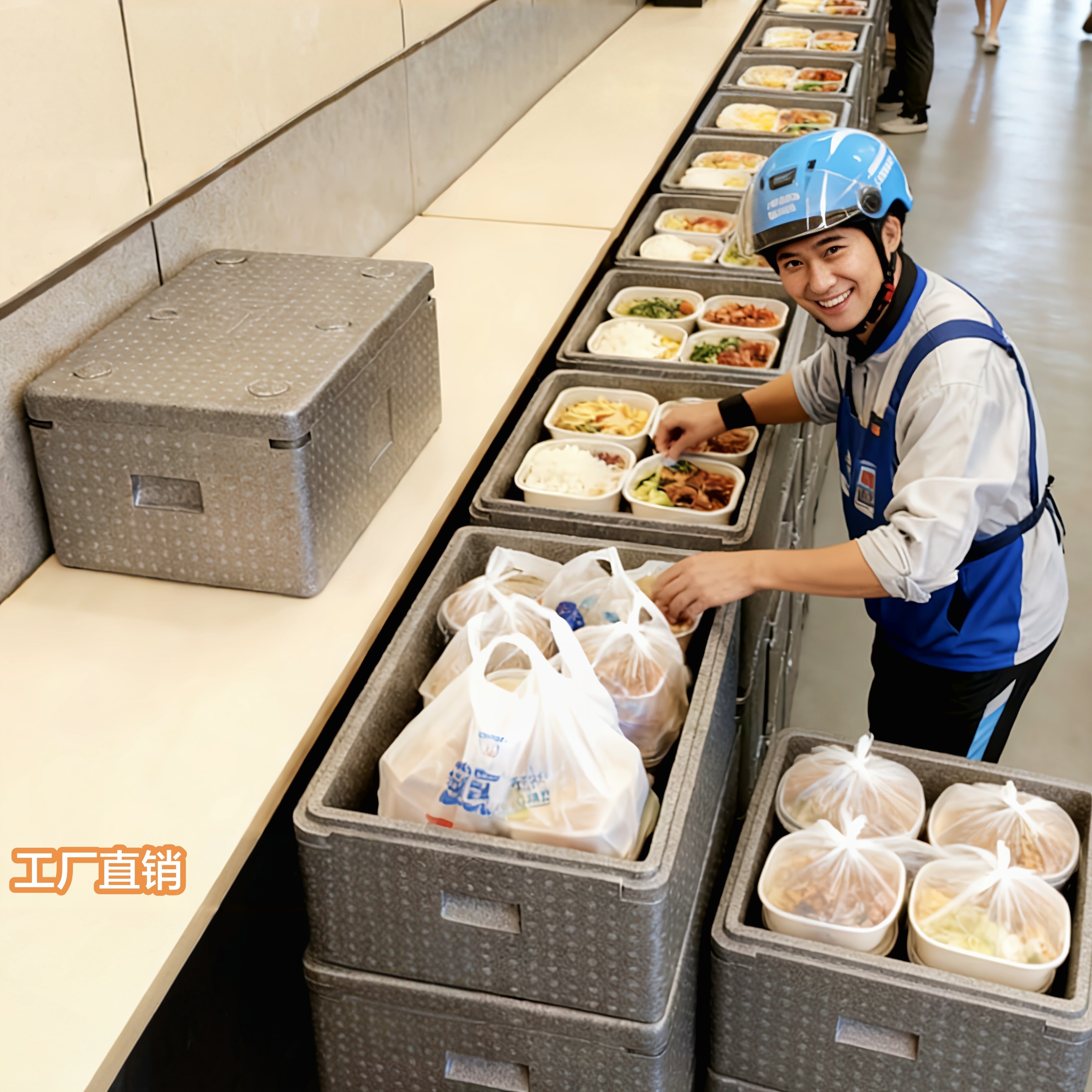 EPP食品级保温箱泡沫冷藏箱商用摆摊用食堂送餐箱外卖生鲜配送箱