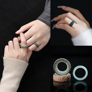 白玉菩提根戒指情侣材料包自己做diy手工打磨工具原籽半成品男女