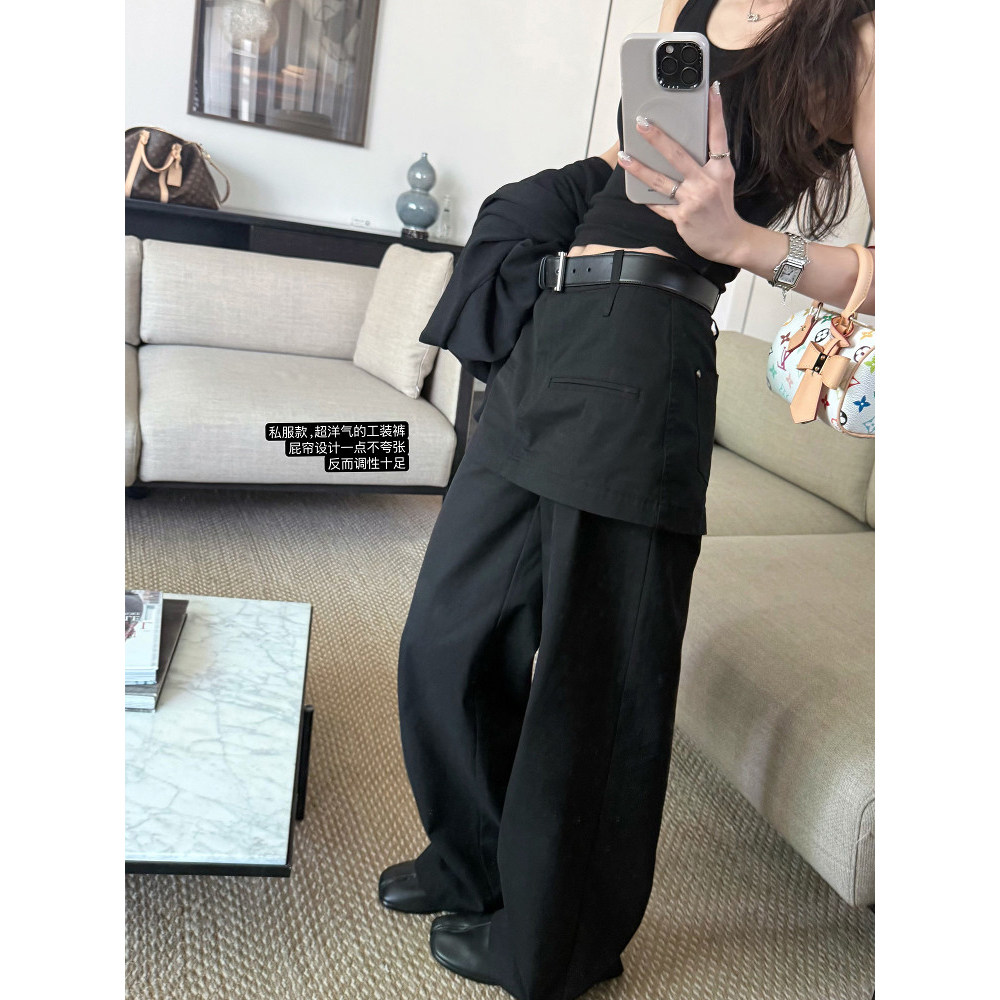 LIL CHER私服屁帘裤遮胯洋气显瘦调性工装裤裙裤长裤休闲裤女裤子