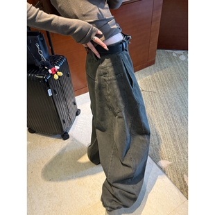 LIL CHER雾岛复古重工水洗时髦且随意做旧工装裤裤子长裤秋冬新款