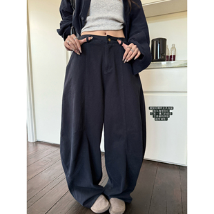 LIL CHER 灯笼弯刀裤 超酷重工立体解构宽松显瘦工装休闲裤女秋冬