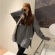 CHER大码 女装 加绒加厚中长款 LIL 圆领套头卫衣秋冬宽松上衣打底衫
