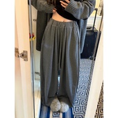 CHER云淡风清松弛慵懒感运动奶奶裤 秋季 裤 LIL 子长裤 休闲裤 阔腿裤