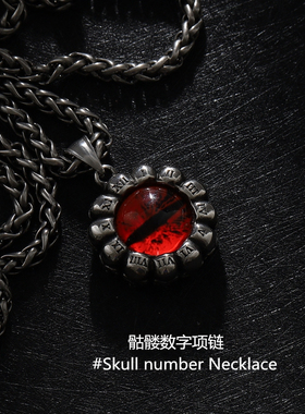 潮牌骷髅头男士项链恶魔吊坠ins
