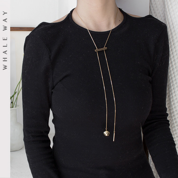鲸尾饰品 独家设计定制饰品 简约百搭几何可调节长款项链毛衣链女在类目 饰品/流行首饰/时尚饰品新, 项链中 - 来自Buy2taobao.com提供专业的淘宝代购服务
