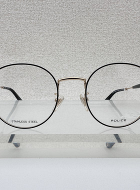 意大利police警察眼镜框高级不锈钢大圆框VPLA521男女通用73