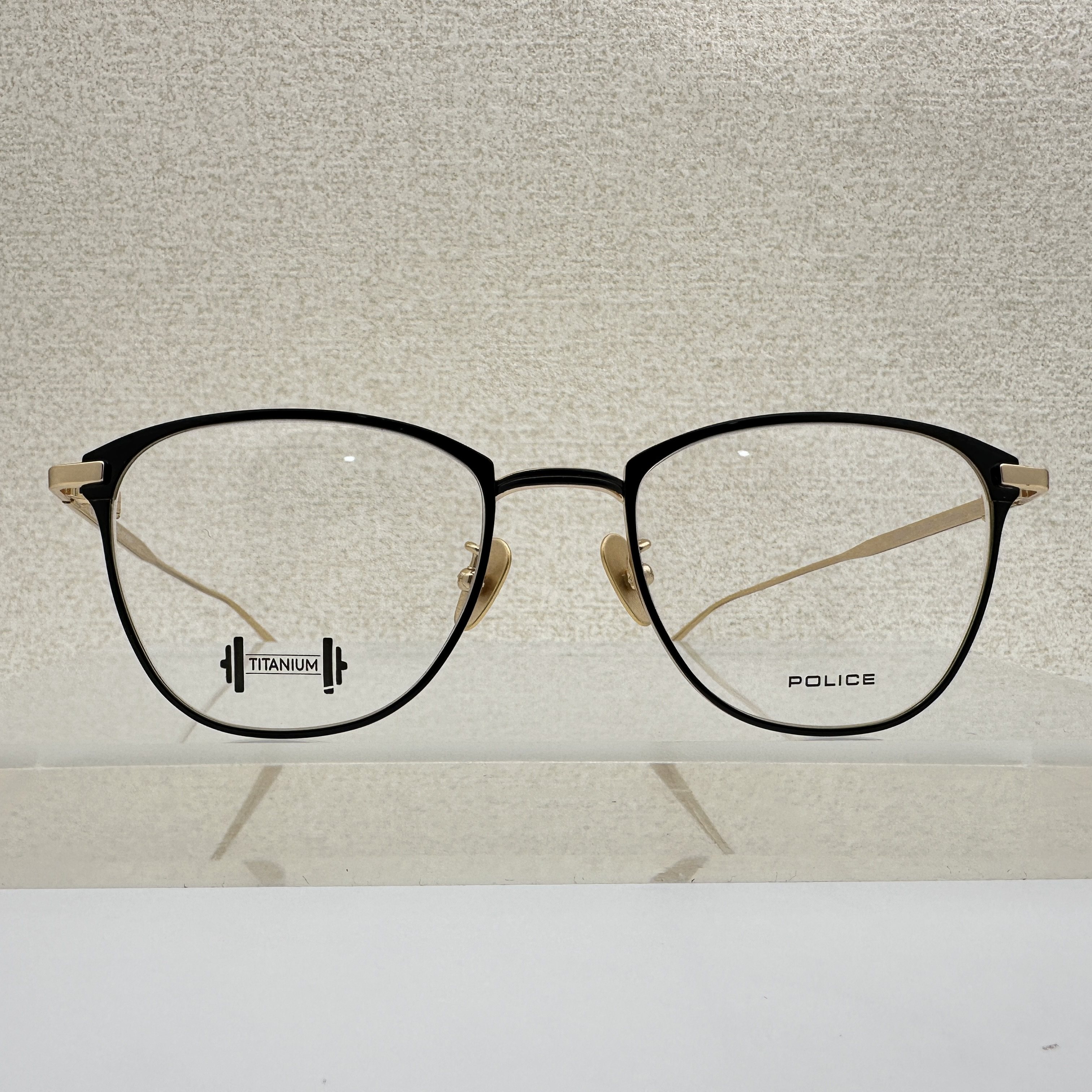 意大利police眼镜框男女通用可配近视VPLB83J纯钛70