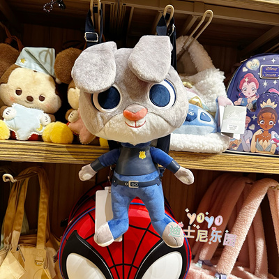 香港迪士尼 疯狂动物城 朱迪警官可爱卡通毛绒双肩背包玩偶包