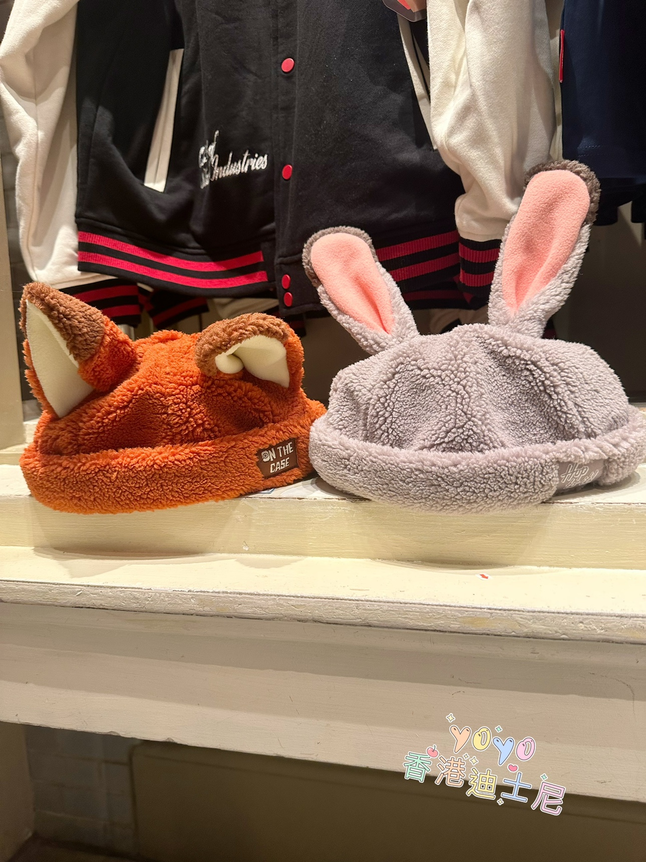 香港迪士尼 疯狂动物城 朱迪尼克 可爱毛绒公仔帽子 保暖造型帽