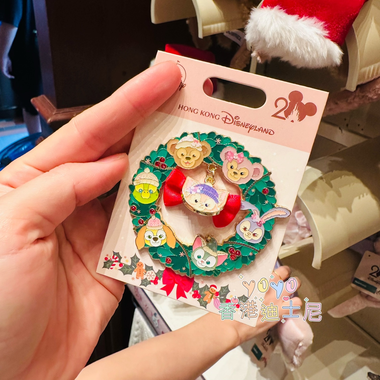 香港迪士尼 2025圣诞节 冬日玲娜贝儿七宝卡通收藏徽章 交换pin