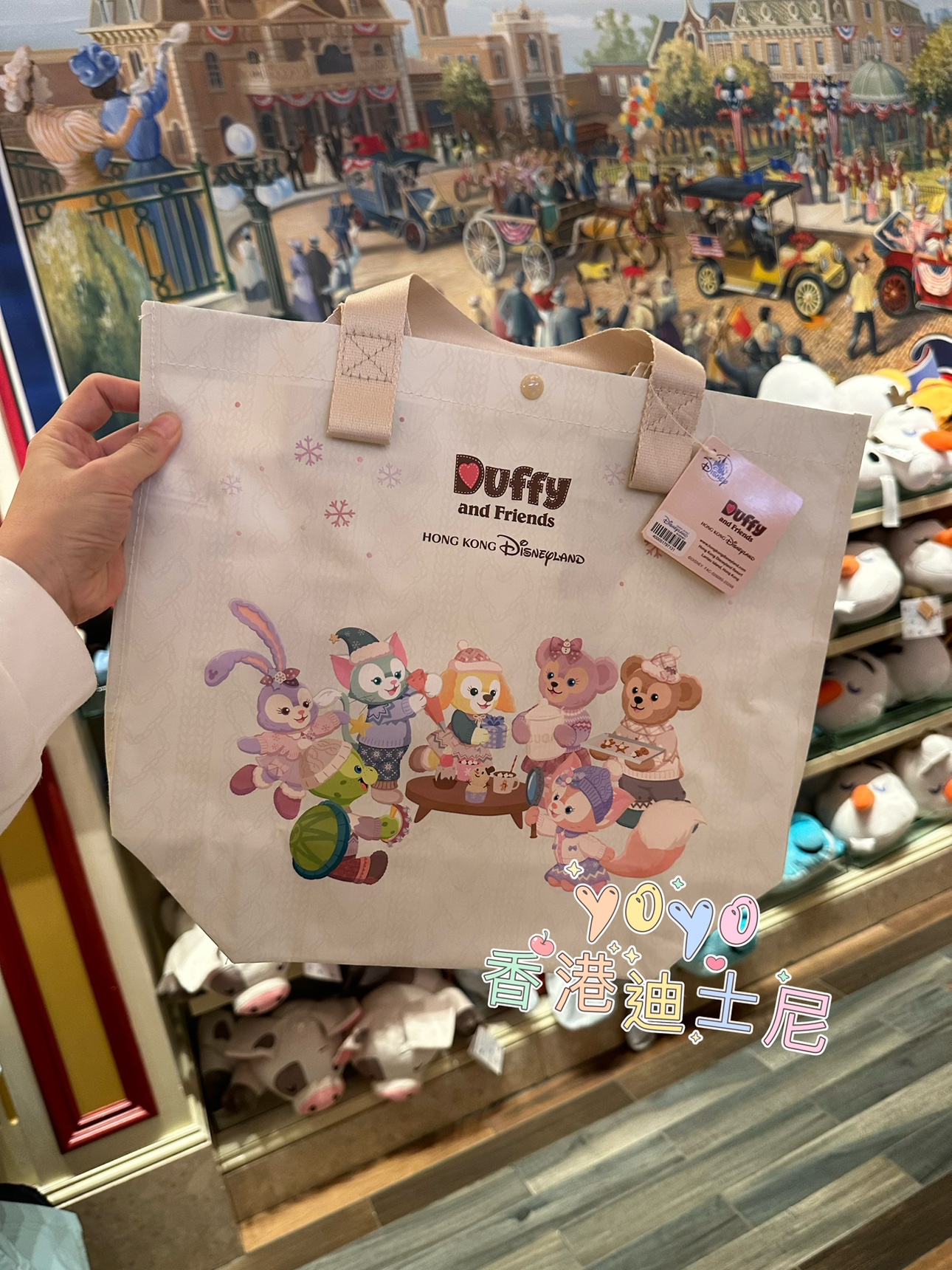 香港迪士尼 2025圣诞节冬日七宝米奇家族购物袋托特包环保袋