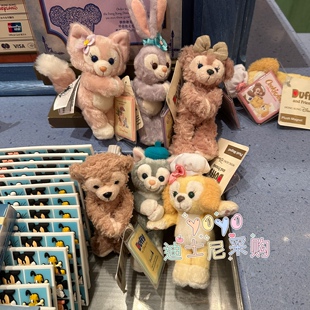 香港迪士尼 达菲熊雪莉玫杰拉星黛露兔卡通毛绒公仔冰箱贴 磁铁