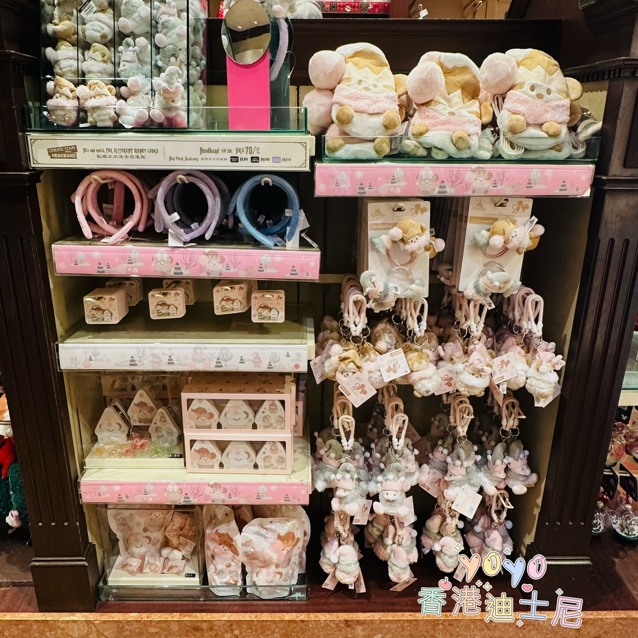 香港迪士尼 冬日圣诞派周边 米奇米妮高飞卡通挂件 斜挎包头箍