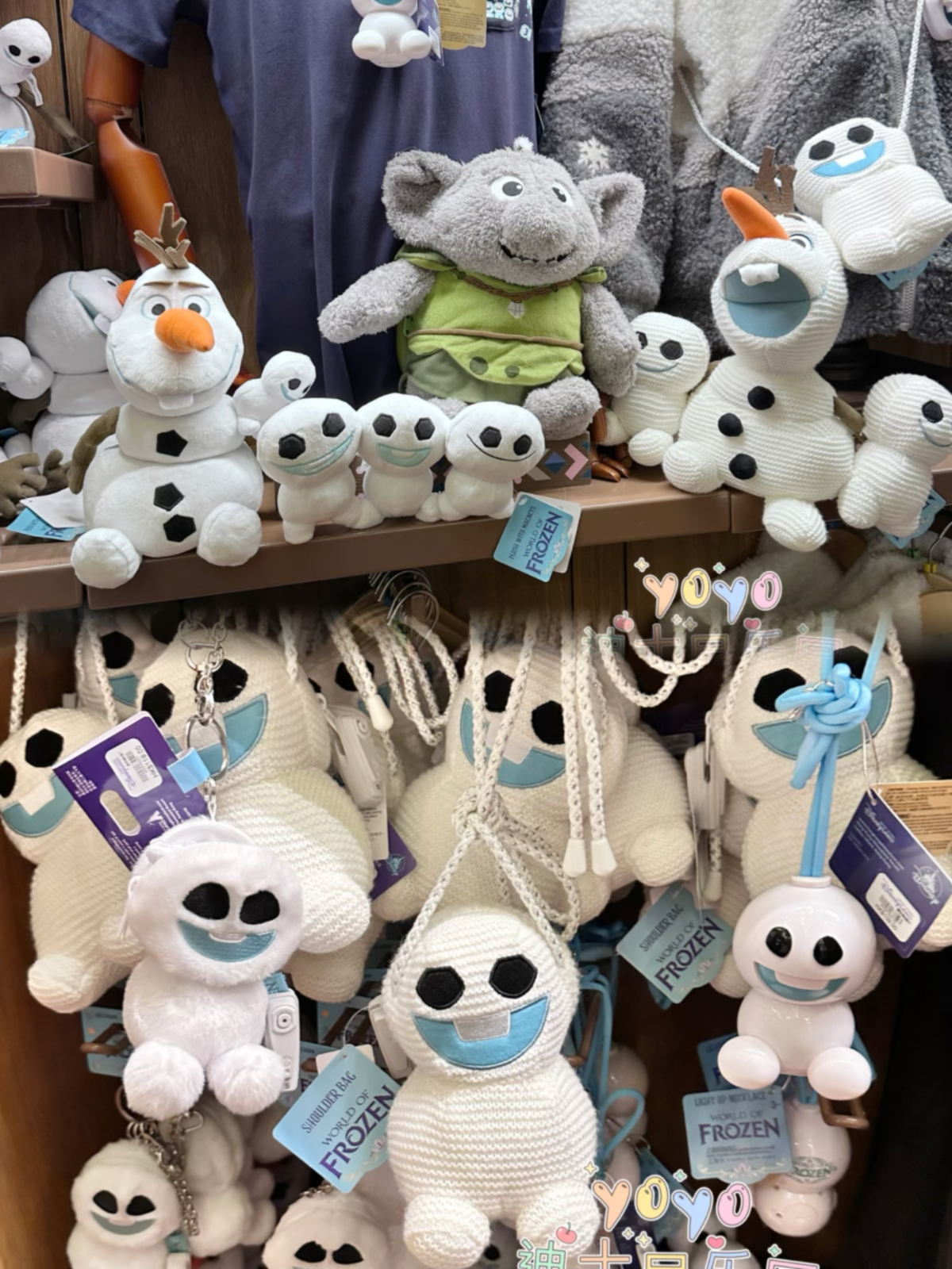 香港迪士尼 冰雪奇缘 大白怪物雪宝莫西 卡通磁铁 毛绒公仔斜挎包