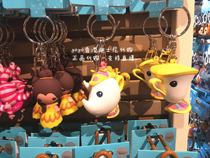 香港迪士尼 美女与野兽贝尔公主茶煲茶杯卡通钥匙圈 钥匙扣